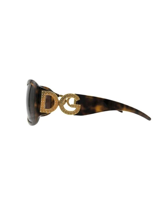 Dolce & Gabbana Sunglasses 60 DG Logo Stone Decoration Tortoiseshell Eyewear main image 4